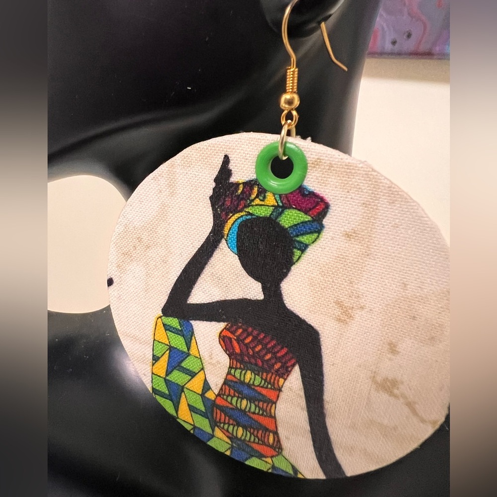 Large yet lightweight, Afrocentric statement dangle earrings